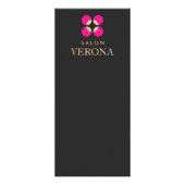 ピンクロゴメイクアップアーティストと美しいサロンメニュー ラックカード (正面)