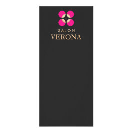 ピンクロゴメイクアップアーティストと美しいサロンメニュー ラックカード