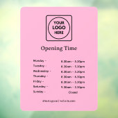 ピンクロゴ | オーダーメイドの営業時間サイン ウィンドウサイン (シート3)