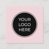 ピンクロゴQRコードカスタムソーシャルメディア スクエア名刺 (裏面)