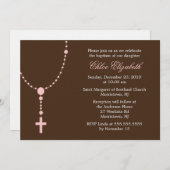 ピンクロザリオ《キリスト教》洗礼式や命名式 招待状 (正面/裏面)