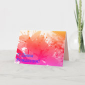 ピンクロシアのの誕生日の花のさくらんぼカード カード (正面)