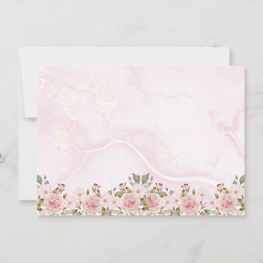 ピンクロセスウォーターカラーフローラファーストコミュニオン  サンキューカード (裏面)