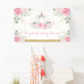 ピンクロセスパンプキン秋オータムガールベビーシャワー 横断幕 (インサイチュ)