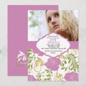 ピンクロセスフォト招待状 招待状 (正面/裏面)