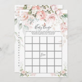 ピンクロセスベビービンゴ/ベビーシャワーゲームの人を推測 招待状 (正面/裏面)