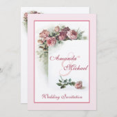ピンクロセス結婚式招待状 招待状 (正面/裏面)