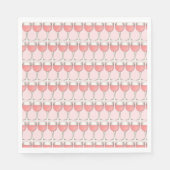 ピンクロゼ赤面ワイングラスワイナリーブライダルシャワー スタンダードランチョンナプキン (正面)