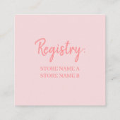 ピンクロゼ赤面ワイングラス結婚ズブライダルシャワー エンクロージャーカード (裏面)