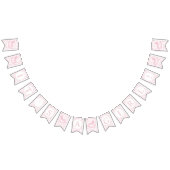 ピンクロッキングホースジンガムガールベビーバナー バンティングフラッグ (全)