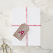 ピンクロッキングホースベビーガールカスタム ギフトタグ (より糸付き)