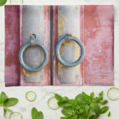 ピンクロックキッチンハンドタオル キッチンタオル (折り畳み)