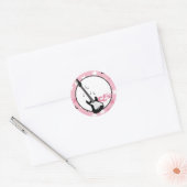 ピンクロックスターギター封筒用シール ラウンドシール (封筒)