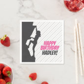 ピンクロック登山誕生日 |ロック登山カスタム スタンダードカクテルナプキン (インサイチュ)