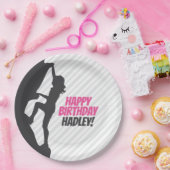 ピンクロック登山誕生日 |ロック登山カスタム ペーパープレート (パーティー)