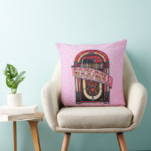 ピンクロック&転がジュケボックスレトロ装飾用クッション クッション (椅子)