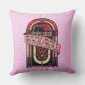 ピンクロック&転がジュケボックスレトロ装飾用クッション クッション (裏面)