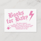 ピンクロックNロール赤ちゃんシャワーブックリクエスト エンクロージャーカード (正面)
