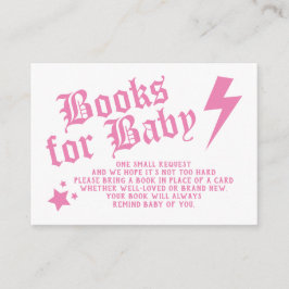 ピンクロックNロール赤ちゃんシャワーブックリクエスト エンクロージャーカード