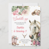 ピンクロデオウエスタンカウボーイバースデーパーティー 招待状 (正面)