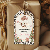 ピンクロデオ女性のカーボーイ誕生日サンキュー ギフトタグ