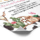 ピンクロデオ女性のカーボーイ誕生日タイムカプセルサイン ポスター (角)