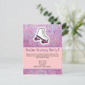 ピンクロパーソナライズされたーラスケートで滑るパーティの招待状 招待状 (スタンド正面)