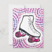 ピンクロパーソナライズされたーラスケートで滑るパーティの招待状 招待状 (裏面)