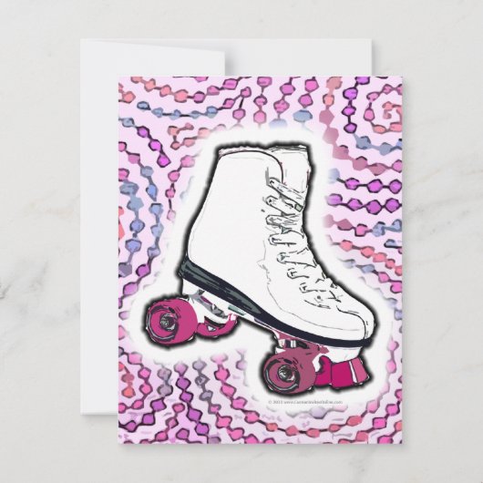 ピンクロパーソナライズされたーラスケートで滑るパーティの招待状 招待状 (裏面)