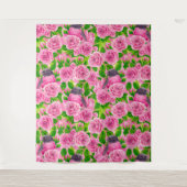 ピンクロビンとバラ タペストリー (正面)