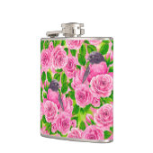 ピンクロビンとバラ フラスク (左)