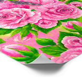 ピンクロビンとバラ ポスター (角)