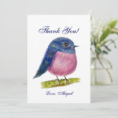 ピンクロビンバードフラットサンキューカード サンキューカード (スタンド正面)