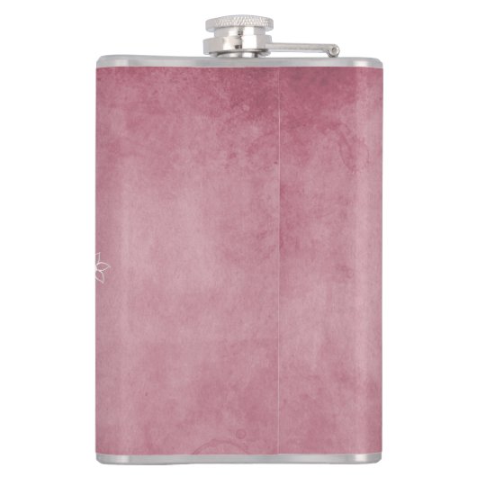 ピンクロベバードフローラつる植物パーソナライズされたフラスコ フラスク (裏面)