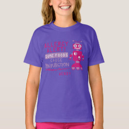 ピンクロボット食物アレルギー警告Tシャツ トドラーTシャツ