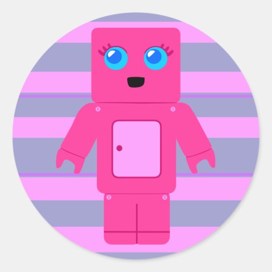ピンクロボット ラウンドシール (正面)