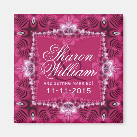 ピンクロマンスアナウ結婚ンスマグネット マグネット (正面)