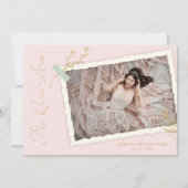 ピンクロマンチックヴィンテージフォトアルバムスクラップブックXV 招待状 (正面)