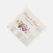 ピンクロマンチックヴィンテージ結婚フローラのカクテル 縁ありカクテルナプキン (角)