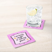 ピンクロージウェイトスリミングクラブモチベーション引用文 スクエアペーパーコースター (インサイチュ)