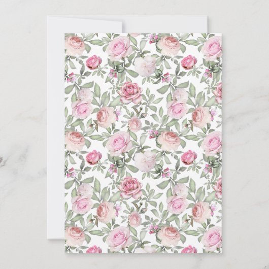 ピンクローズあなたの財布のブライダルシャワーゲームの内容 招待状 (裏面)