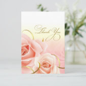 ピンクローズありがとう誕生日パーティーカード サンキューカード (スタンド正面)