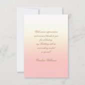 ピンクローズありがとう誕生日パーティーカード サンキューカード (裏面)