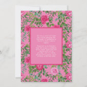 ピンクローズかわいらし写真卒業発表 招待状 (裏面)