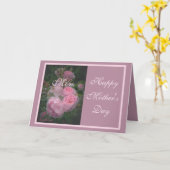 ピンクローズとハートマザーズデイカード カード (黄色い花)