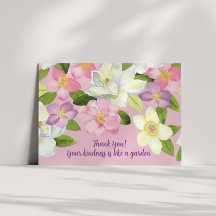 ピンクローズとホワイトウォーター色マグノリア