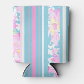 ピンクローズとマッチングストライプクーラーボックス 缶クーラー (正面)