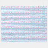 ピンクローズとマッチングストライプフリースブランケット フリースブランケット (正面(横))