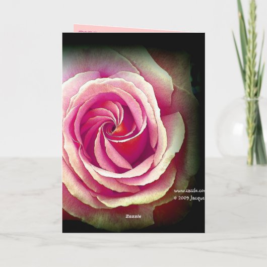 ピンクローズとレース誕生日付きNIECEトリム カード (裏面)