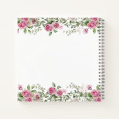 ピンクローズと金ゴールドフローラ確認ゲストブック ノートブック (裏面)